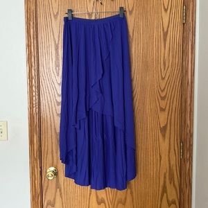 Royal blue high low skirt
